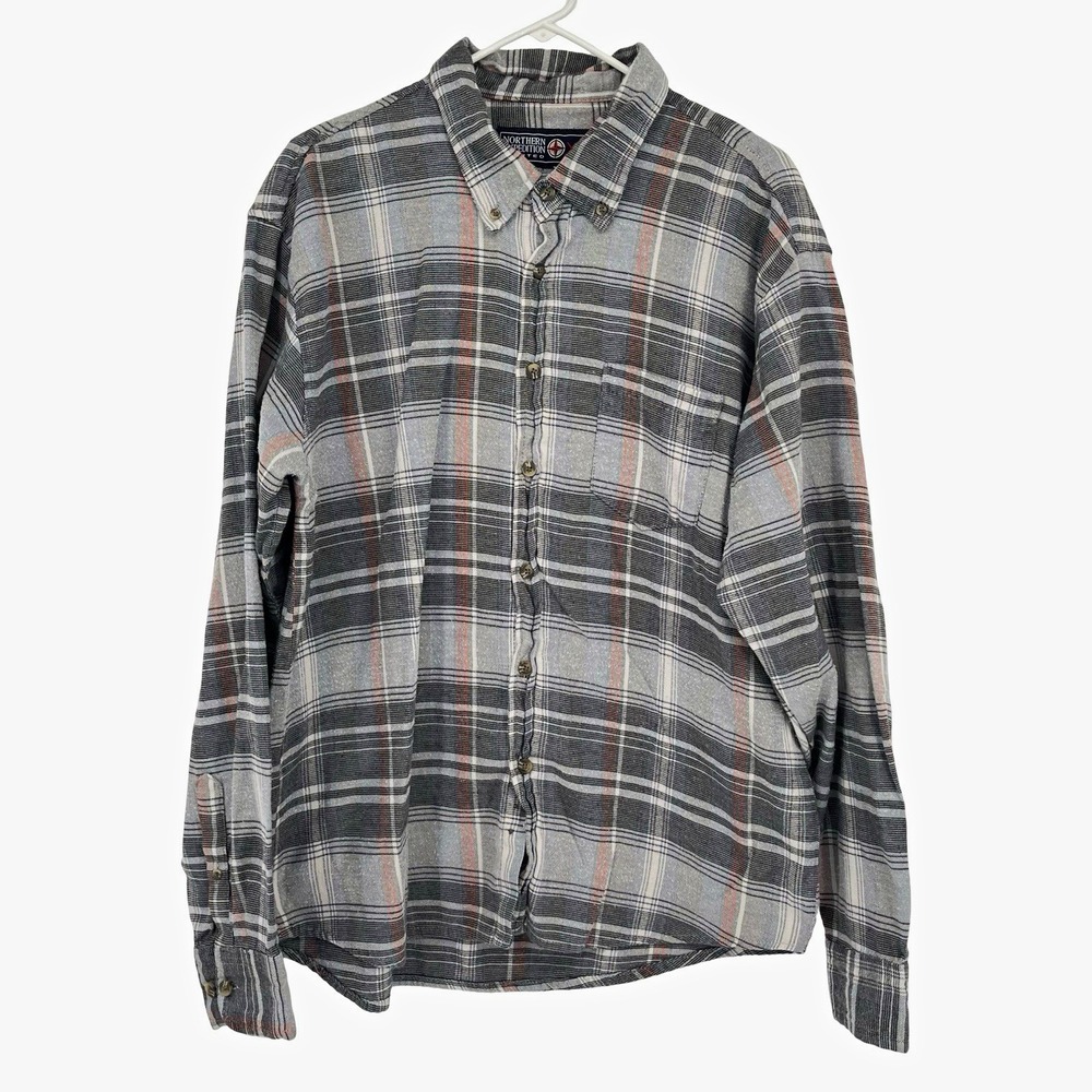 Northern Expedition Limited Men's XL Plaid Long Sleeve Button-Up Shirt Cotton